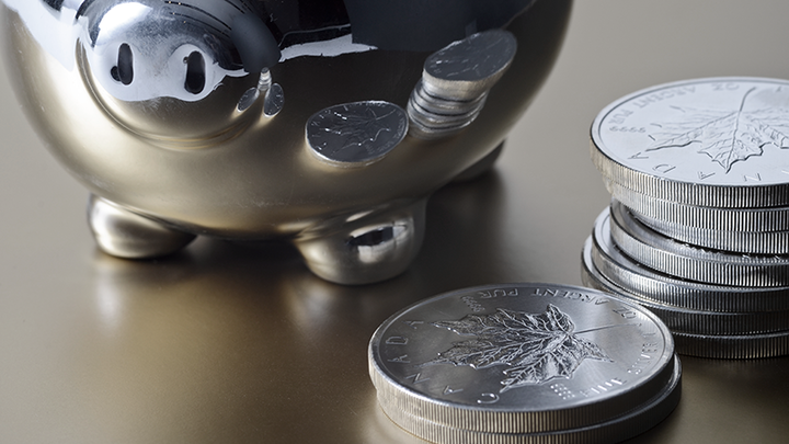Piggy Bank with Stack of Coins